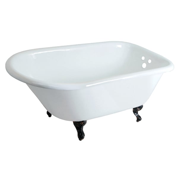 Aqua Eden Clawfoot Bathtubs, 48 L, 30.18 W, White/Oil Rubbed Bronze, Cast Iron VCT3D483018NT5 - main